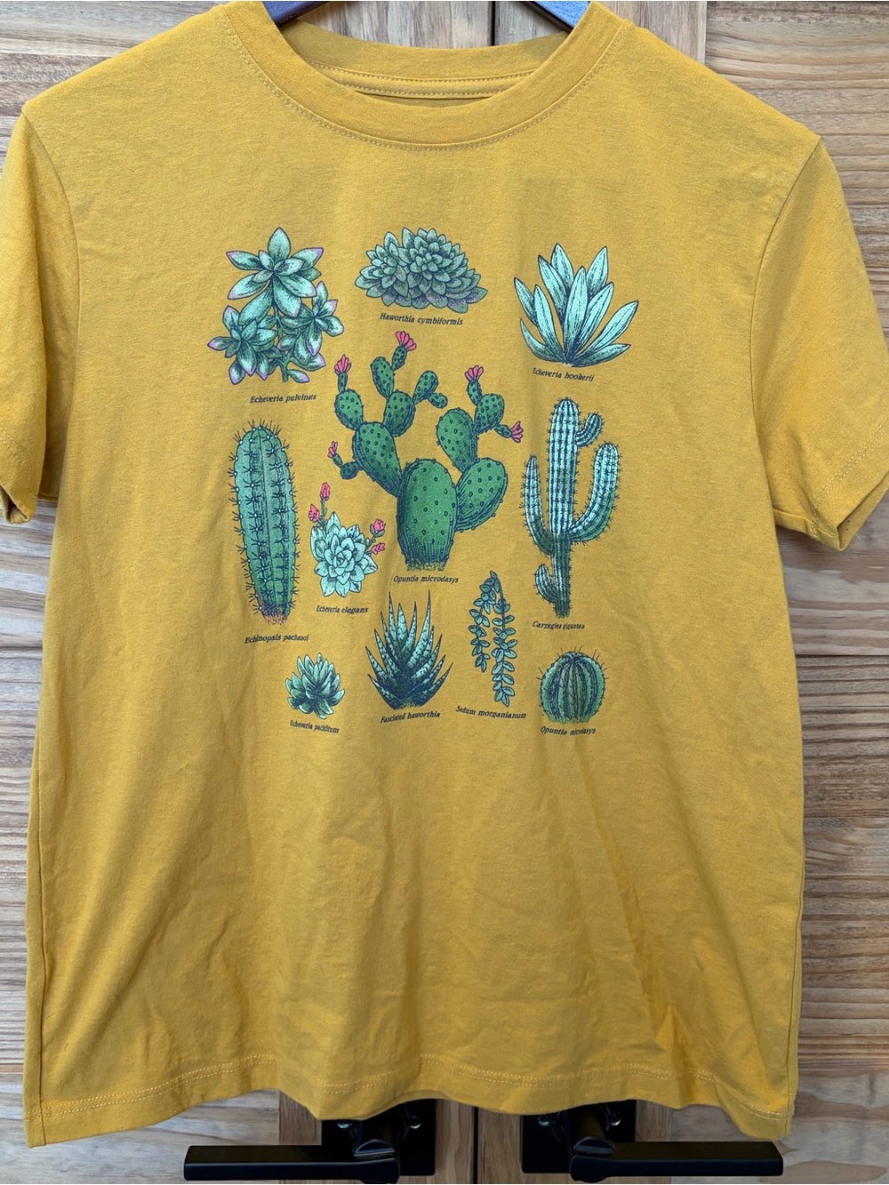 Fifth Sun Mustard Yellow Cactus Crewneck Graphic Tee Women's Size Small
